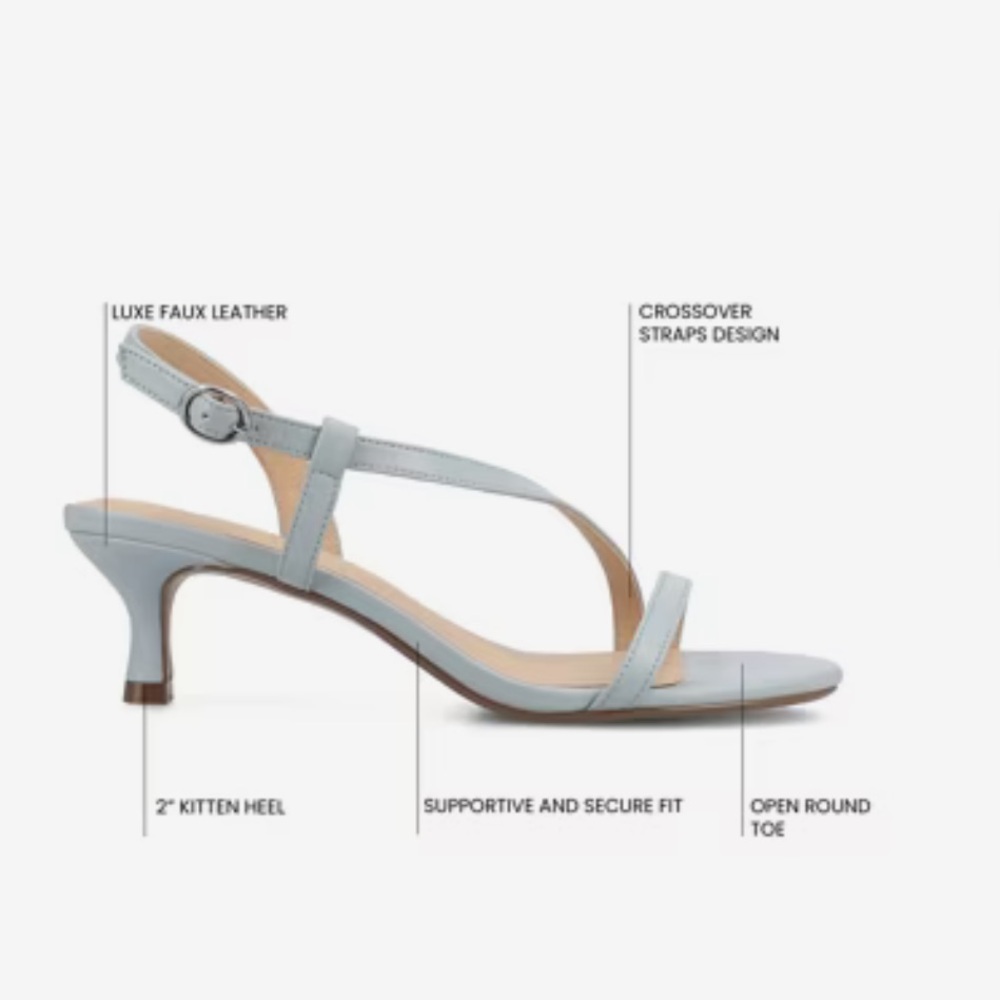 Journee collection Jemry asymmetrical strap kitten heel sandal (last price drop) - Picture 6 of 6